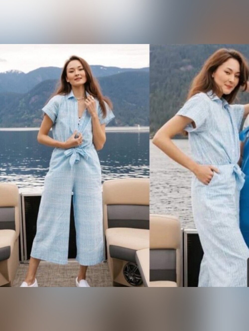 Smash + Tess Fresh Romper Stripe Jumpsuit Women Size Medium